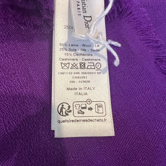 New Purple Dior Oblique shawl Made in Italy - Picture 1 of 4